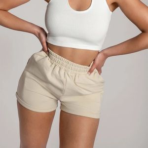 Meshki Tahlia Loopback Shorts Sand